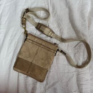 Vintage Coach Shimmer Gold Cursive Creed Studded Swingpack Crossbody Bag — 2008